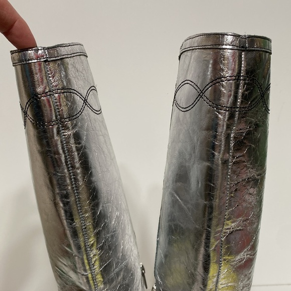 Vince Camuto Nedema Western Knee High Boot in Metallic Silver - Picture 9 of 17